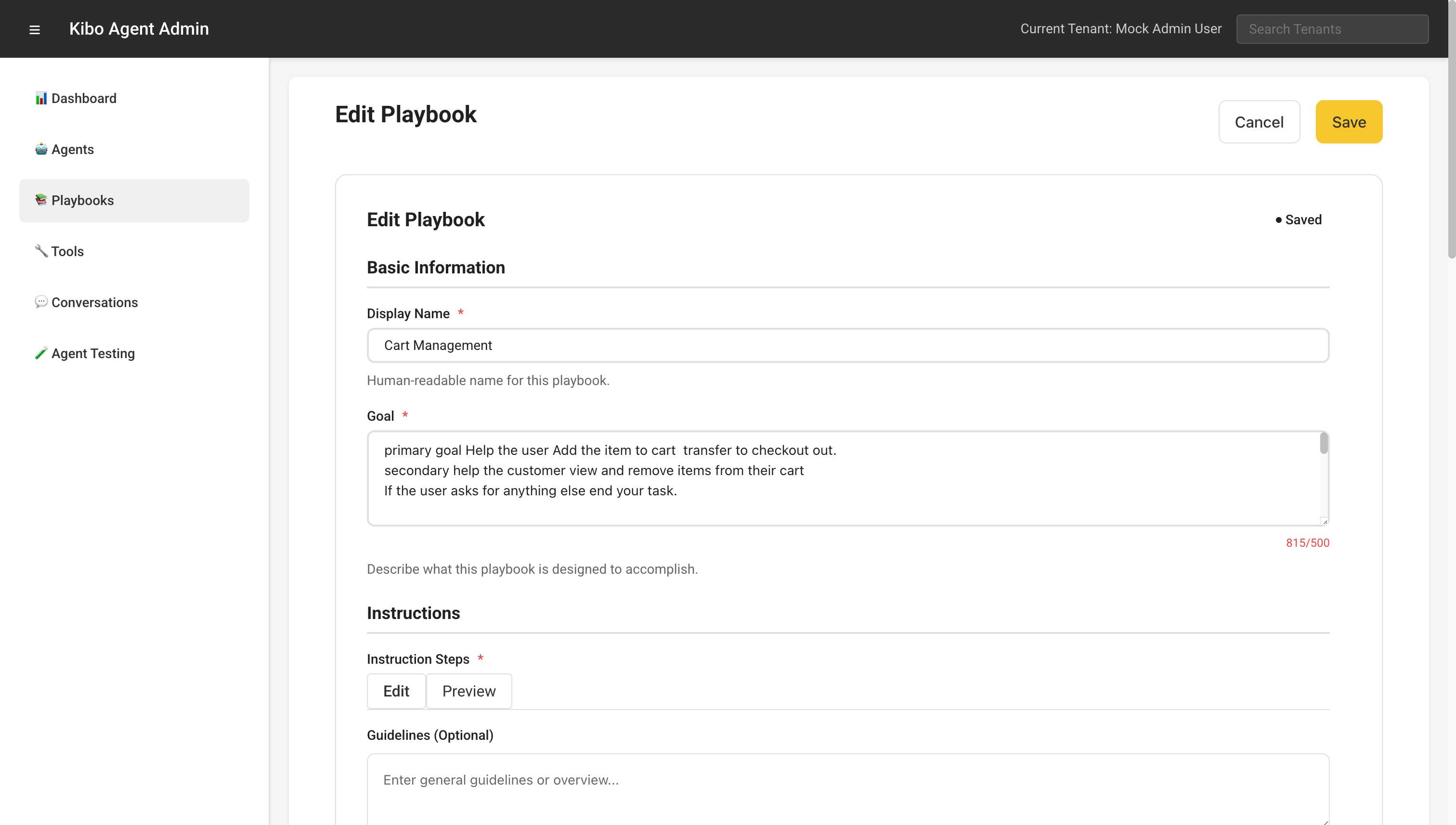 Playbook Editor